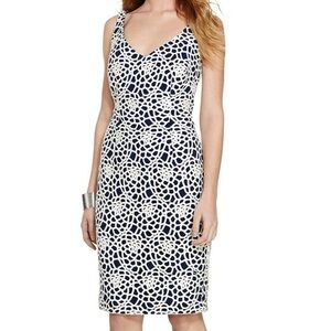 Lauren Ralph Lauren Navy Dress with White Lace Overlay